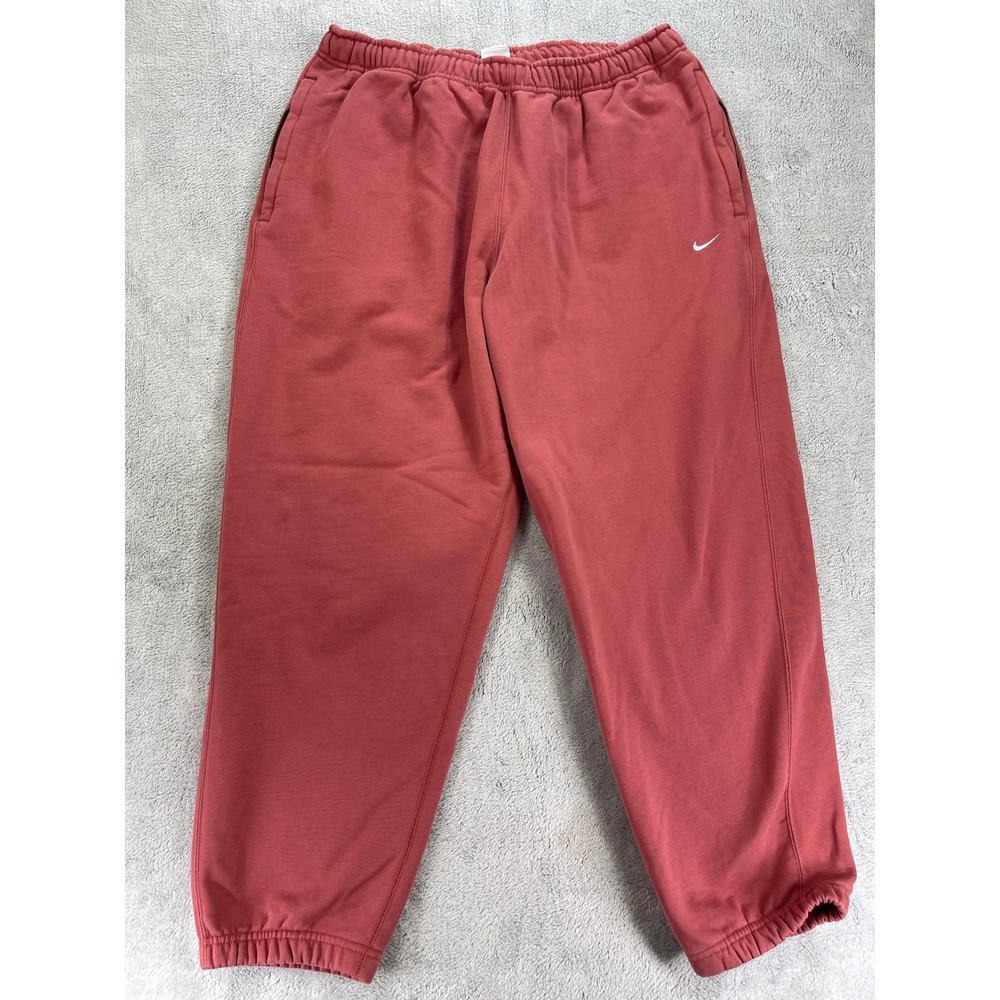 Nike‎ Sweatpants Men XXL Canyon Rust Sportswear Fleece Joggers Zipper Pockets
